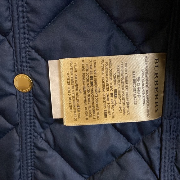 LIKE NEW Burberry Jacket Coat Navy Plaid XS Women’s Ladies rain winter fall - Picture 3 of 7